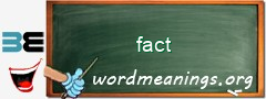 WordMeaning blackboard for fact